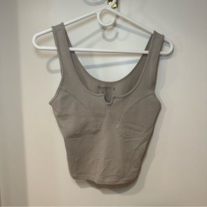 ABERCROMBIE & FITCH soft A&F collection TAUPE TANK CORSET STYLE SIZE MEDIUM